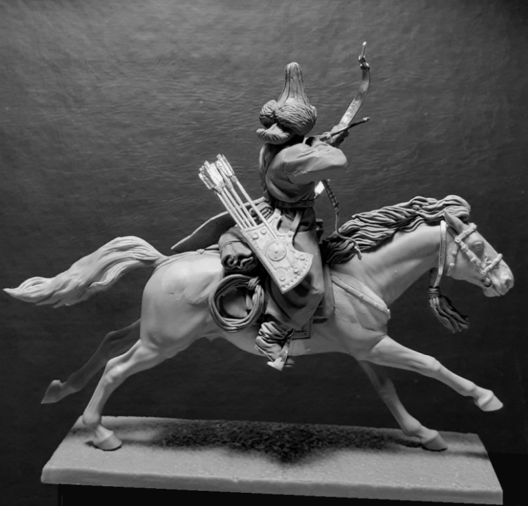 CHM-54243(M). Конный башкир - Северный Амур, Россия 1806-14 гг. 54 мм. Материал - белый металл. Chronos Miniatures