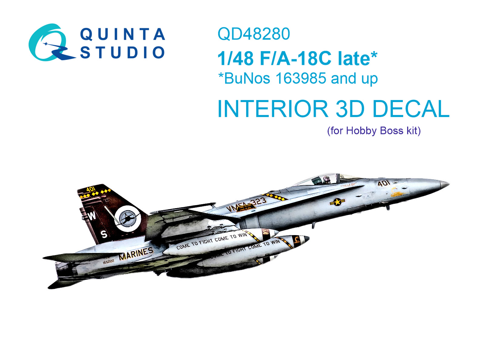 QD48280 3D Декаль интерьера кабины F/A-18C late (HobbyBoss)