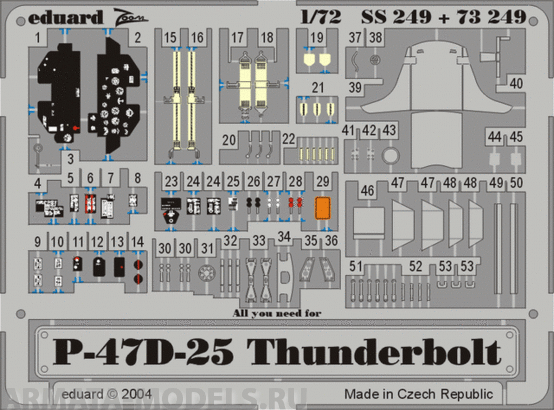 SS249 Фототравление P-47D-25 For TAMIYA Kit
