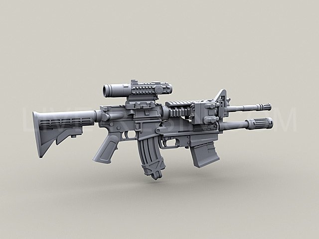 LRE35102 Карабин армии США M4 с подствольным дробовиком М26