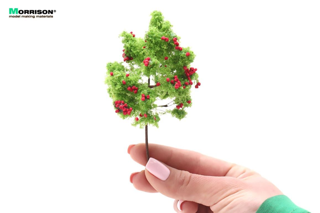 011dfr002 Фруктовое дерево д/макета (красные плоды)