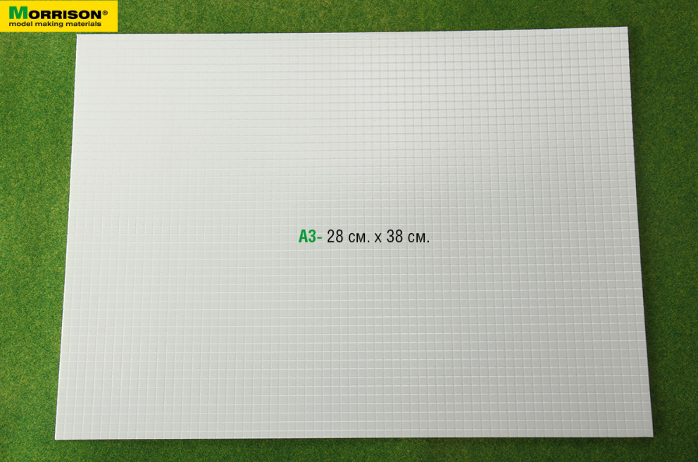 041to011 Текстура плитки для диорам  (Лист А3- 28см.х38см.). Размер одной плитки 5 мм.