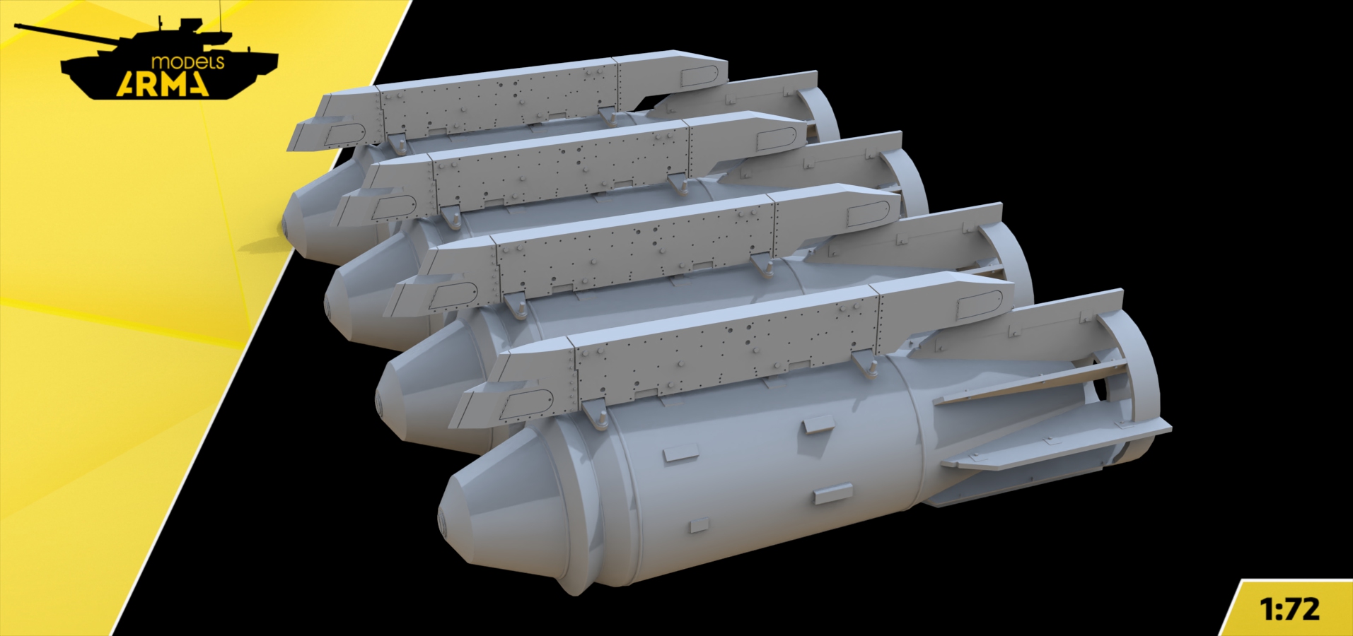 AM72506 Набор ФАБ-3000 для Т-4 «Сотка»  4шт (Не для свободной продажи) Arma Models