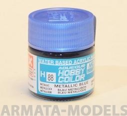 H088 Краска водоразбавляемая художественная т.м. MR.HOBBY  10мл  METALLIC BLUE