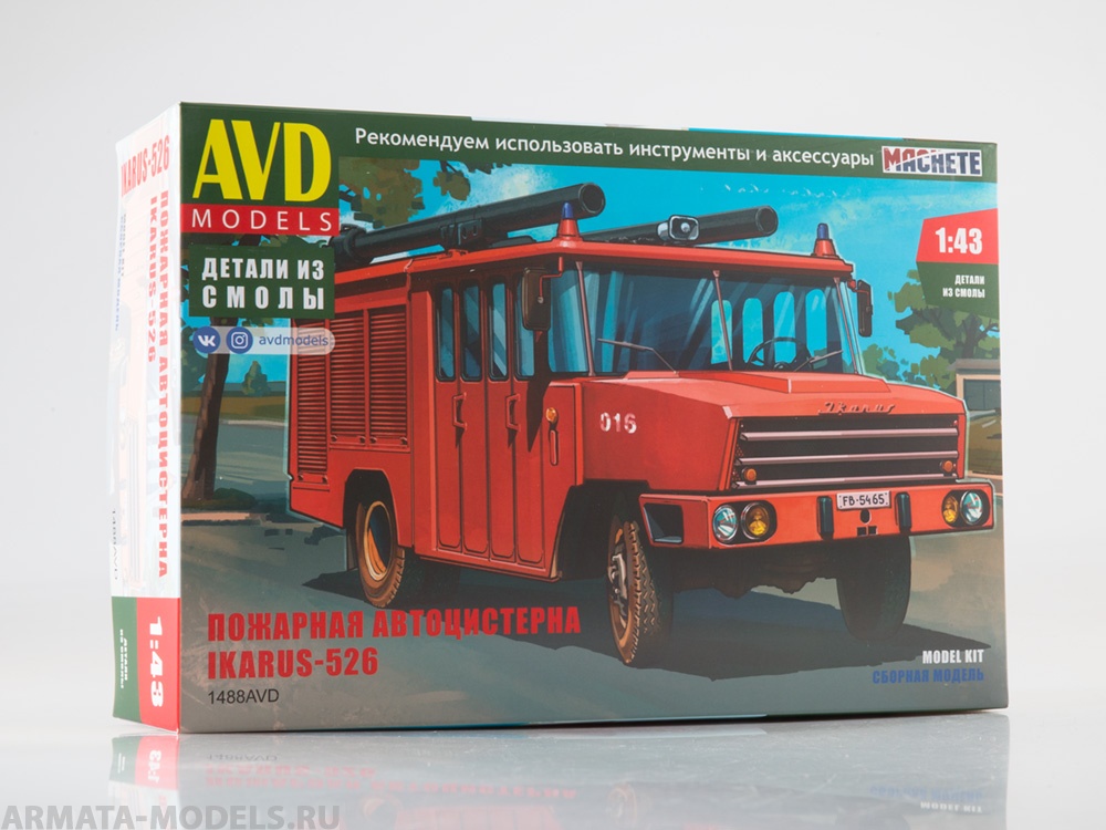 1488AVD Сборная модель Пожарная автоцистерна Ikarus-526 AVD Models