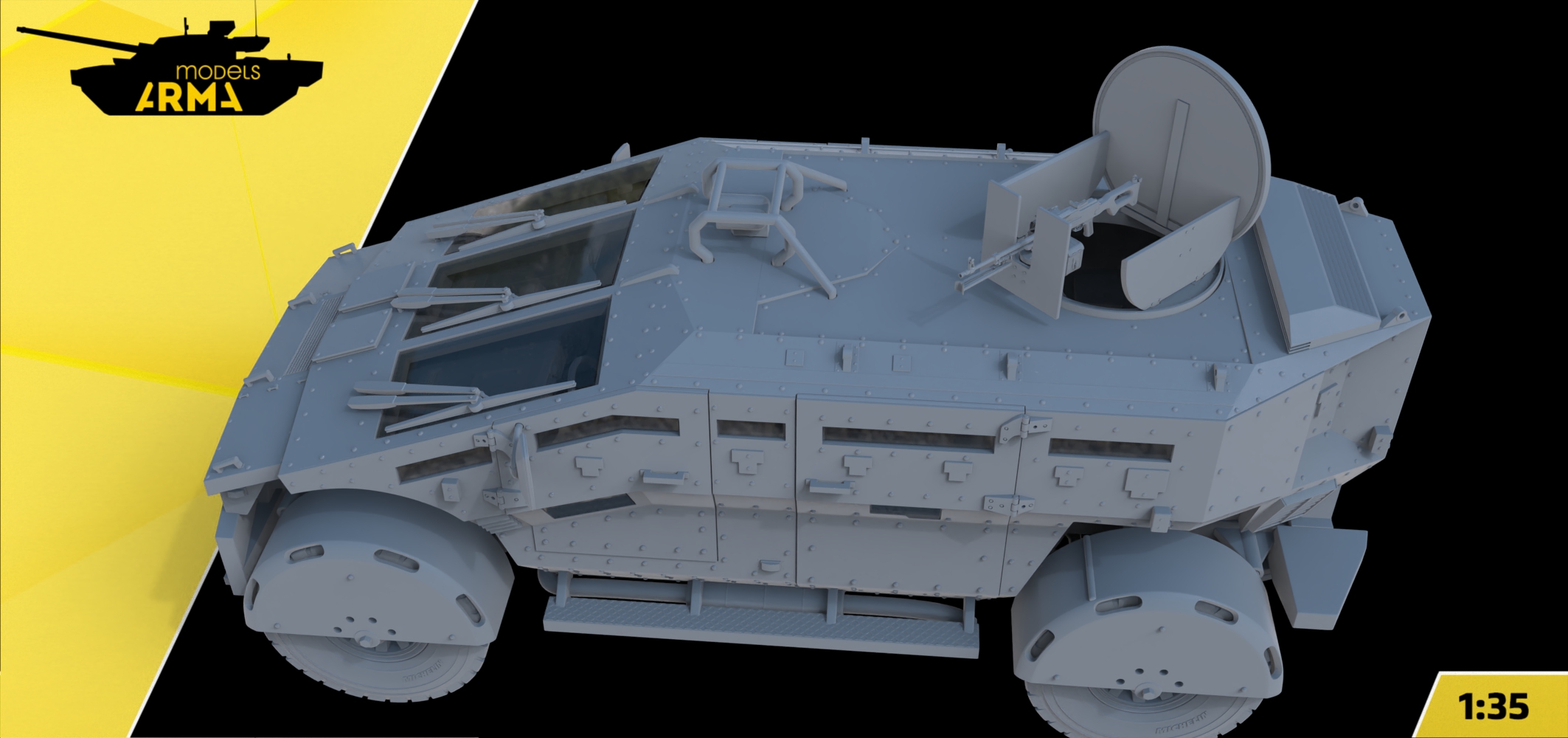 AM35957 Бронеавтомобиль ЦСН ФСБ «Фалькатус» с пулеметной турелью Arma Models