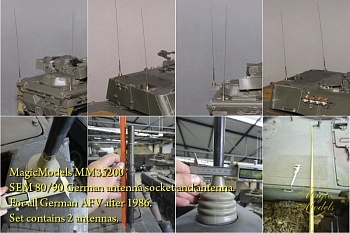 MM35200 Антенны SEM 80/90. Для установки на модели бронетехники Бундесвера с 1986 года. В комплекте 2 антенны.