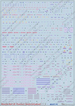 48017 Декаль Микоян МиГ-29 технические надписи