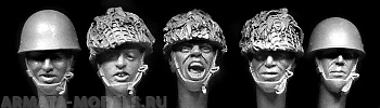 HBH16 5 heads, British para helmets 1944 to circa 1984