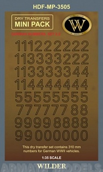 MP-3505 Немецкие номера для наземной техники. Сет 2.2 Контурные, чёрные, высота 310 мм.