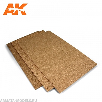 AK8048 Пробковый лист CORCK SHEETS - FINE GRAINED - 200 x 300 x 3mm (2 SHEETS)