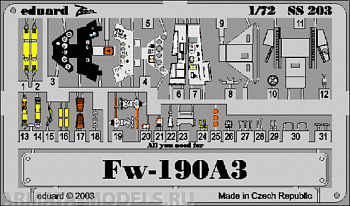 SS203 Фототравление Fw 190A-3  for TAMIYA  kit