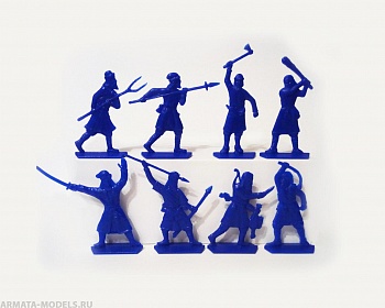 WAB003Blue Набор фигур Крестьяне (синий)