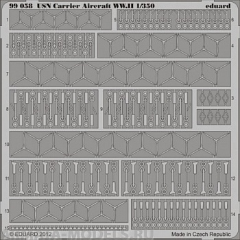 99058 Фототравление для модели корабля USN Aircraft accessories WWII