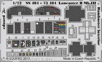SS484ED  Lancaster И Mk.III Dambuster Interior 1/72