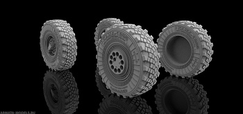 AM3638 Колеса под нагрузкой с защитными колпаками К-4350 Мустанг, 1/35