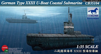 СВ35104 Подводная лодка German Type XXIII U-Boat Coastal Submarine (Bronco Models)1/35