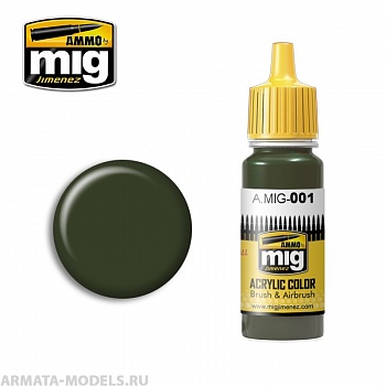 AMIG0001 Ammo Mig Акриловая краска RAL 6003 OLIVGR?N OPT.1 17 мл