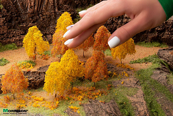 011dpr004 Деревья для макета 10 шт. Осенние деревья 5-7 см