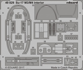 49829 Фототравление для Su-17 M3/M4 interior  для модели KITTY HAWK  (Eduard) 