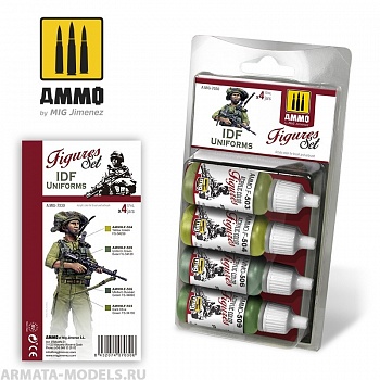 AMIG7030 Ammo Mig Набор акриловых красок израильские силы обороны ( пехота) IDF UNIFORMS