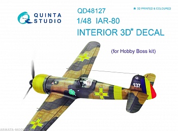 QD48127 1/48 3D Декаль интерьера кабины IAR-80 (для модели HobbyBoss)