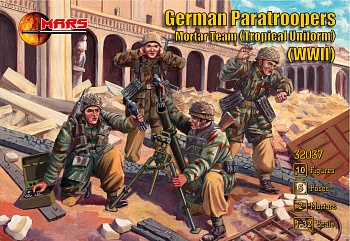 32037MR Фигуры German Paratrooper Mortar Team (tropical uniform ) WWII